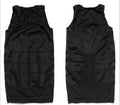 Men's tummy control compression vest in linen blend, U-neck, solid colour, black or white, sizes S-XXL