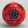 Red electric fascia massage ball with 120mm diameter, USB powered, on a flat surface.