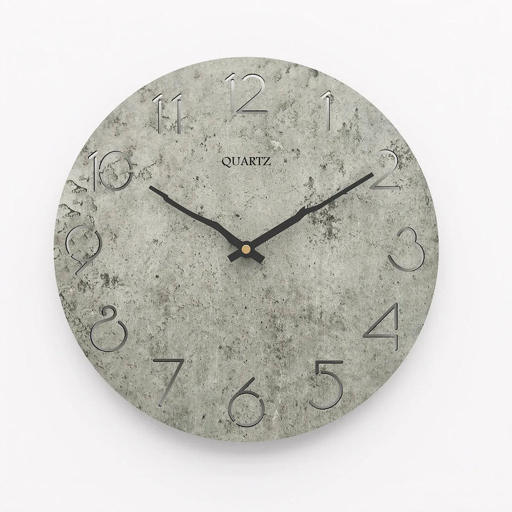 Modern European style wall clock with 30cm grey face for living room decoration
