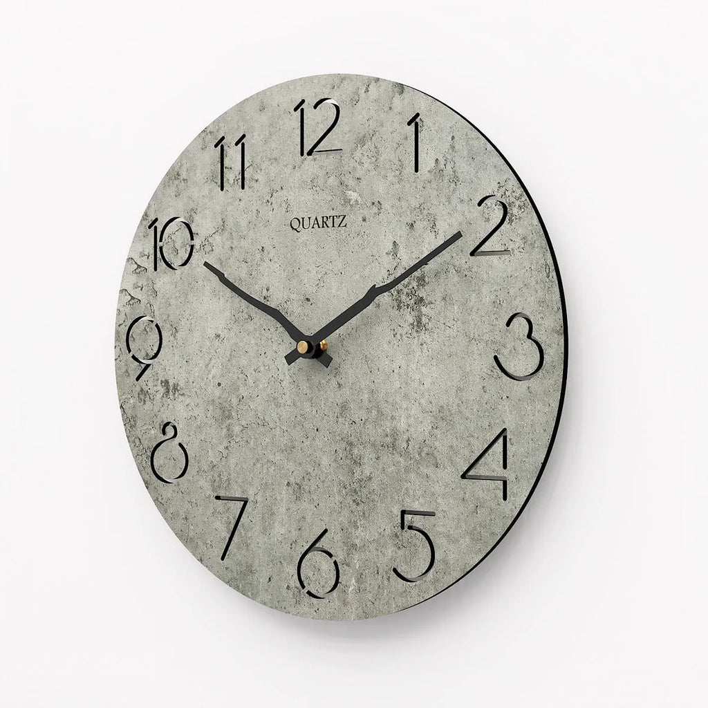 Modern European style wall clock with 30cm grey face for living room decoration