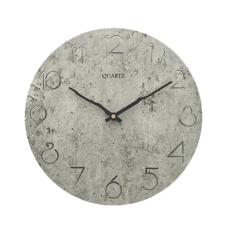 Modern European style wall clock with 30cm grey face for living room decoration