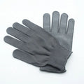 Thin polyester non-slip split finger work gloves in black and grey for industrial use
