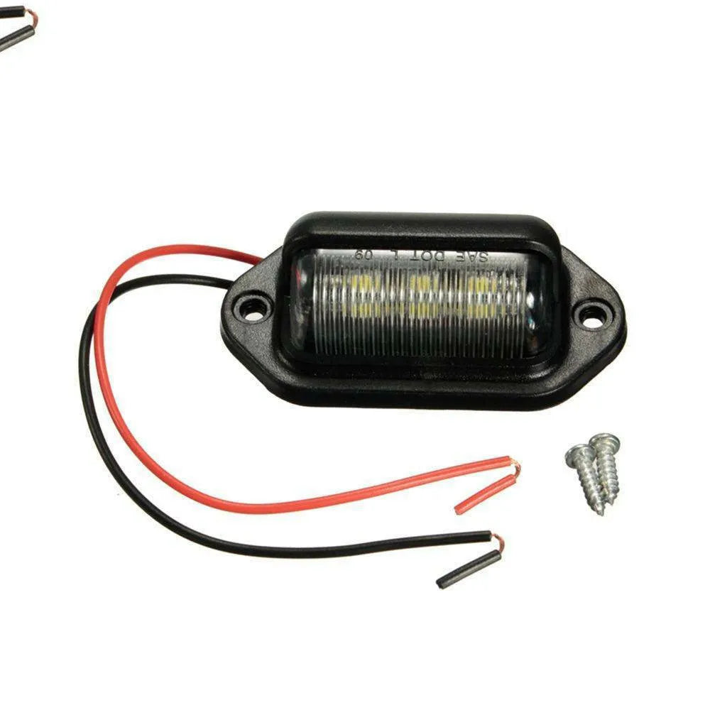 6LED truck license plate light with black housing and 2835 SMD LEDs
