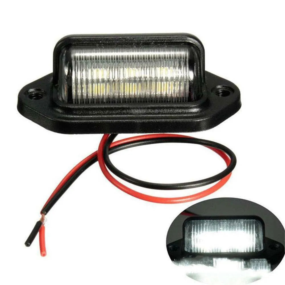 6LED truck license plate light with black housing and 2835 SMD LEDs