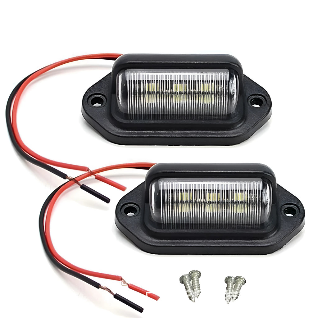 6LED truck license plate light with black housing and 2835 SMD LEDs