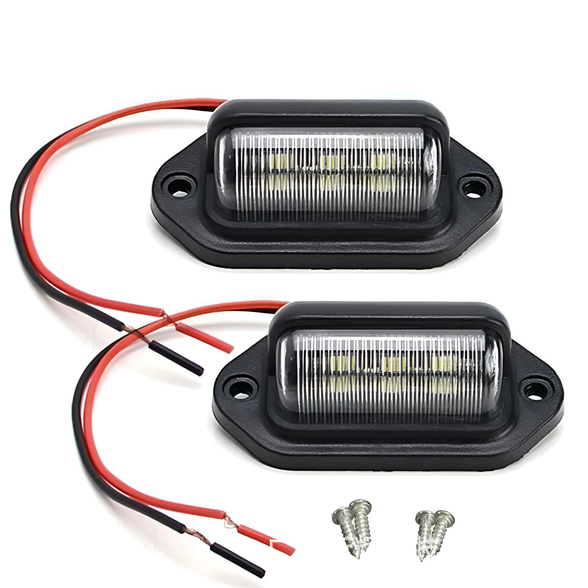 6LED truck license plate light with black housing and 2835 SMD LEDs