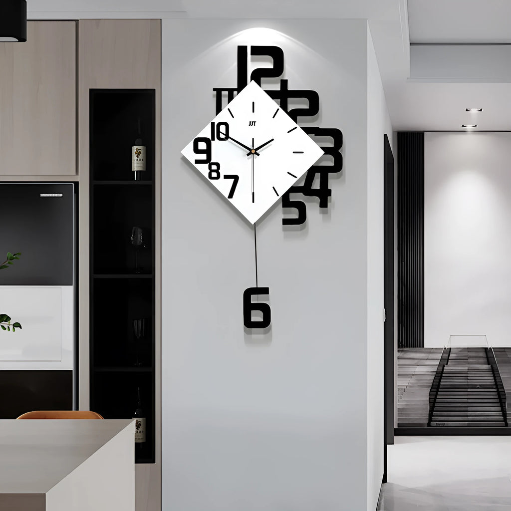 15-inch round digital wall clock with wooden frame in choice of black, blue, or red colours