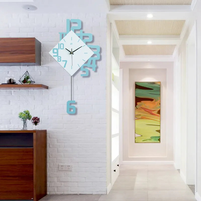 15-inch round digital wall clock with wooden frame in choice of black, blue, or red colours