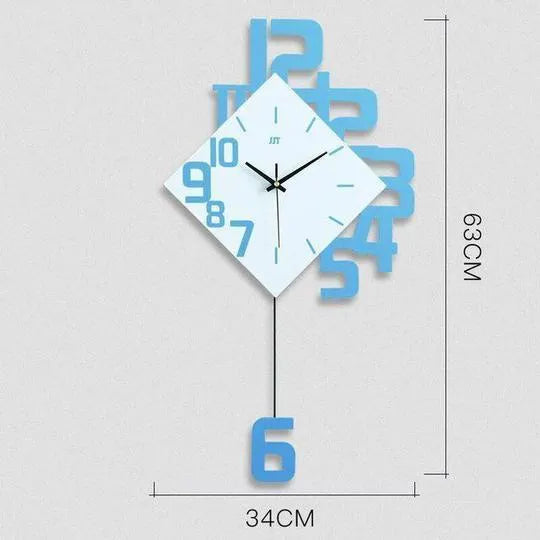 15-inch round digital wall clock with wooden frame in choice of black, blue, or red colours