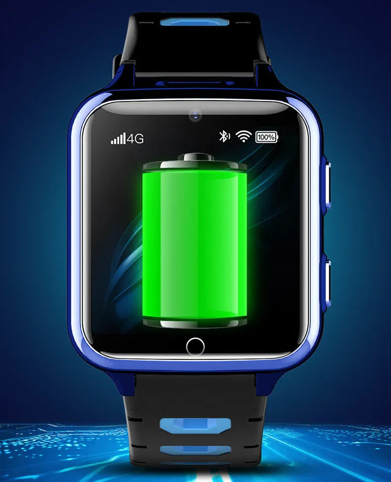 Children's smart watch with 1.54-inch screen and sports strap in black, blue, or pink.
