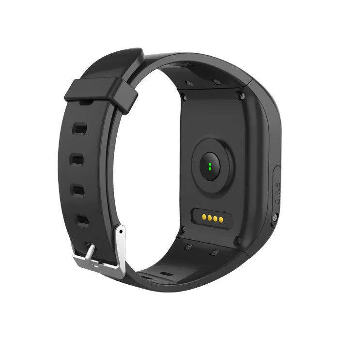 Black elderly positioning bracelet call tracker on wrist with 0.96-inch touch screen display