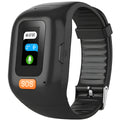 Black elderly positioning bracelet call tracker on wrist with 0.96-inch touch screen display