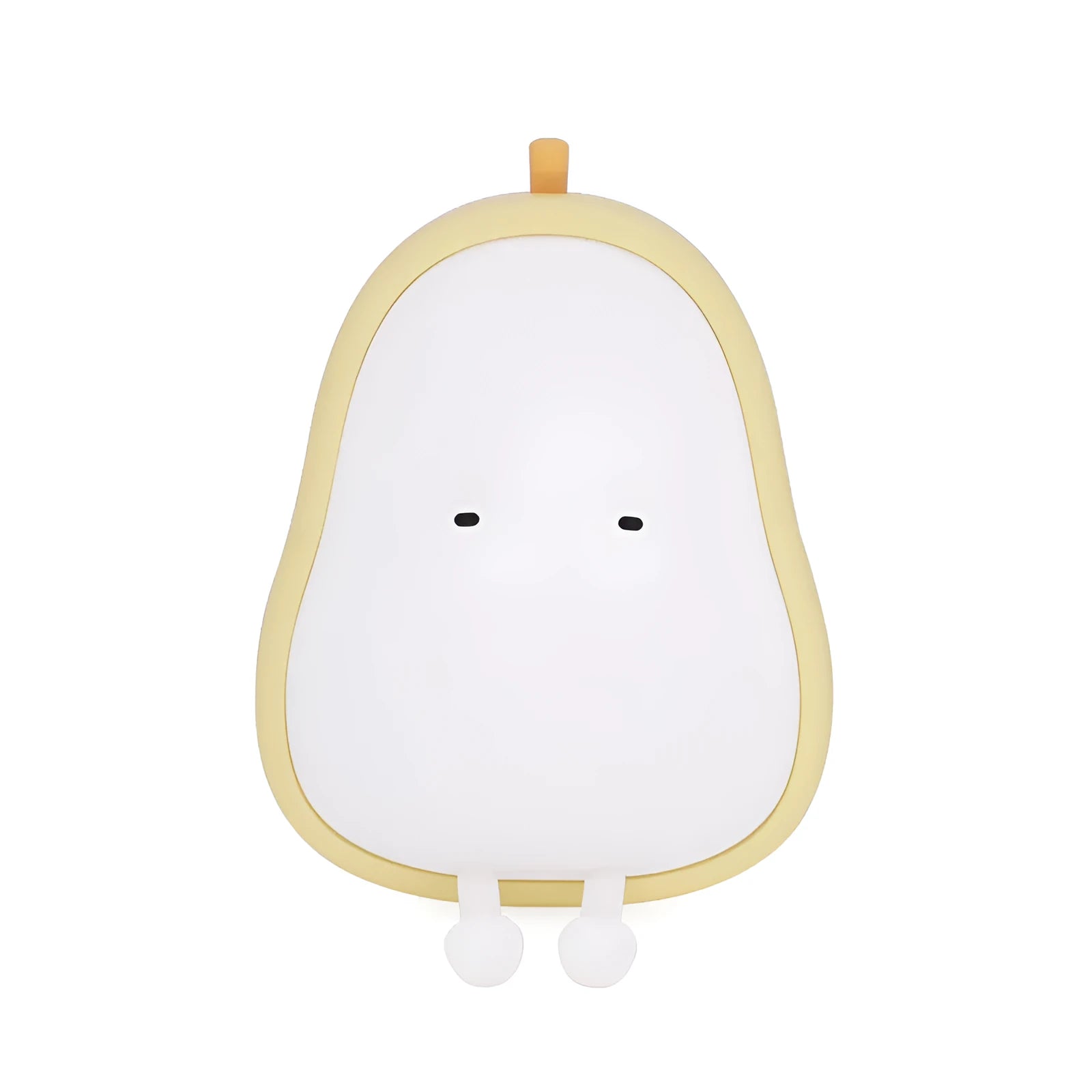 PEAR NIGHT LAMP rechargeable silicone bedside light with warm yellow glow on a surface