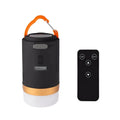 Black remote-controlled emergency camping light with LED bulbs for outdoor use