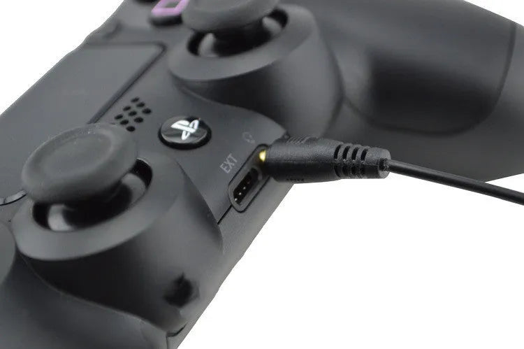 Black PS4 wired gaming headset with 3.5mm plug connector for PlayStation 4 consoles