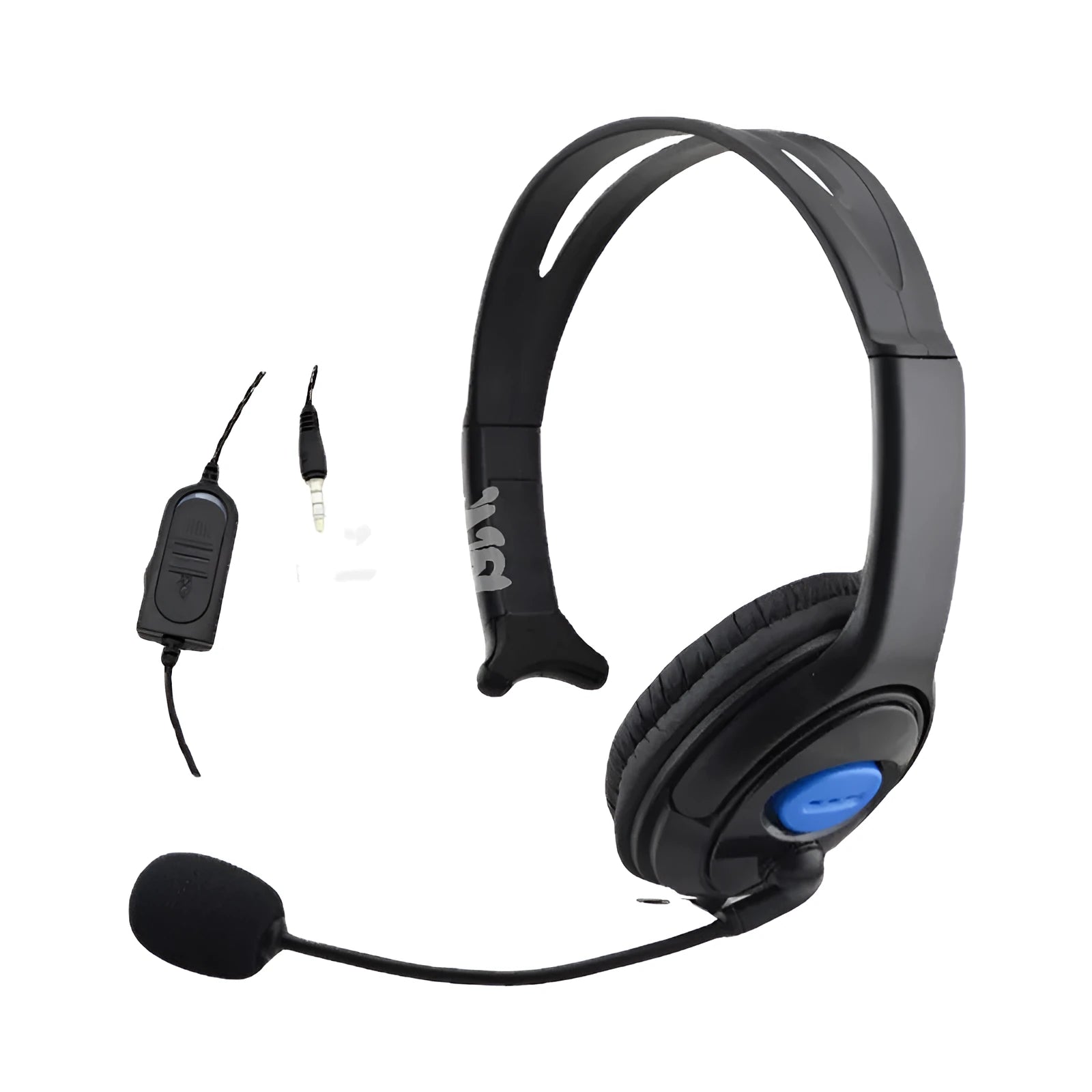 Black PS4 wired gaming headset with 3.5mm plug connector for PlayStation 4 consoles