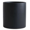 Nordic style cylindrical ceramic cube planter for succulents, shown in a selected colour with visible drainage hole.