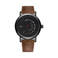 Men's turntable dial quartz watch with metal case and 30 metre waterproof rating