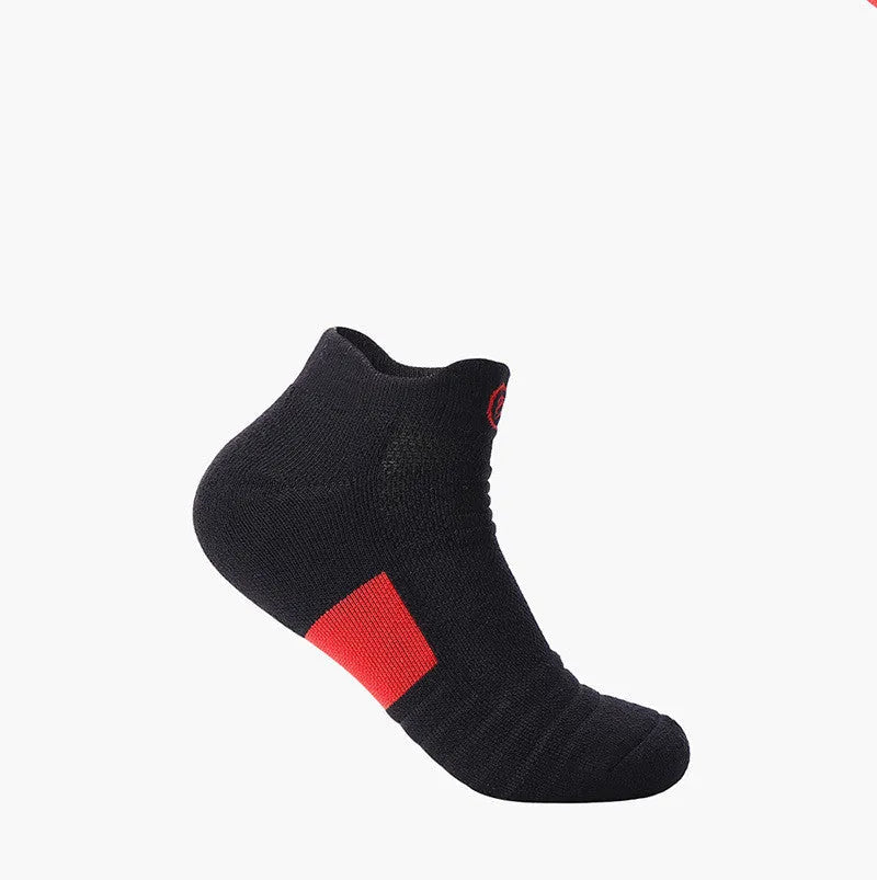 Elite Socks men's low cut sports socks in black with thick towel bottom