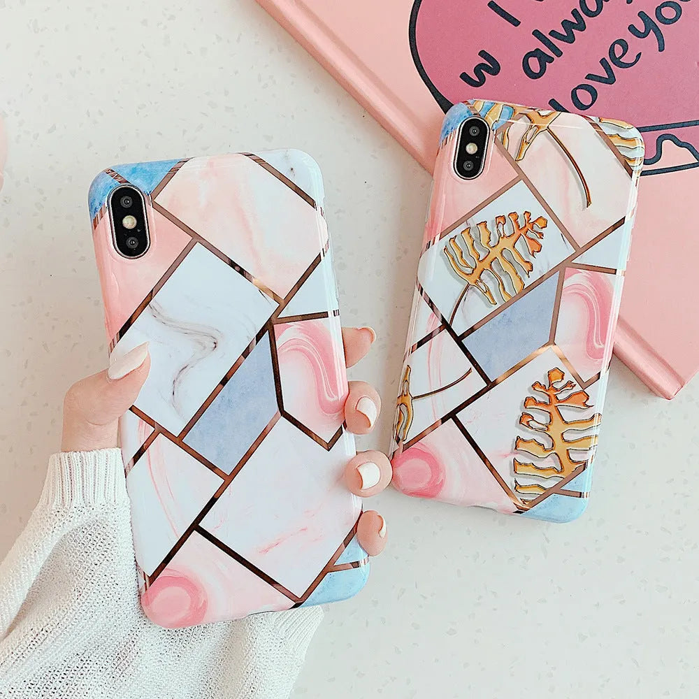 Silicone phone case with clear printed design for Apple iPhone models.