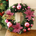 30cm multicolour plastic Christmas wreath decoration in six colour variations