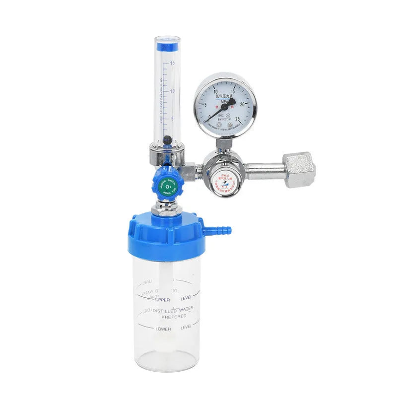 Blue oxygen pressure reducer with 0.25 MPa outlet for cylinder use
