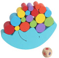 Yellow and blue wooden Moon Balance game toy for children aged 2-4 years.