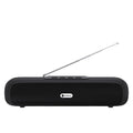 Desktop wireless long strip radio subwoofer in black, blue, red, or silver grey finish