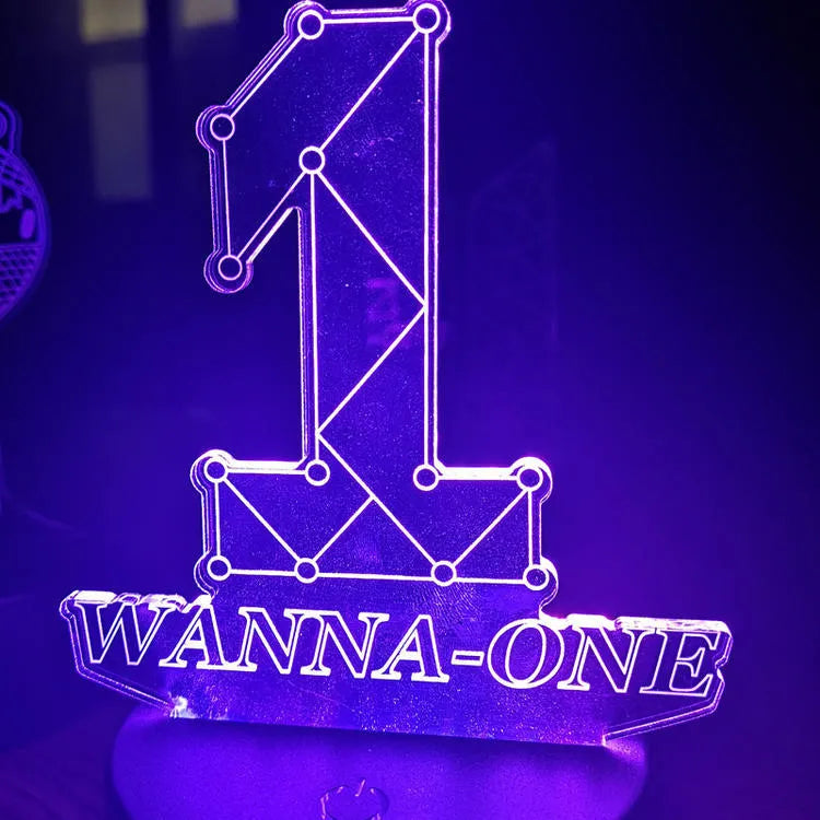 LED light-up acrylic display stand for BTS Tower Gem merchandise with clear base