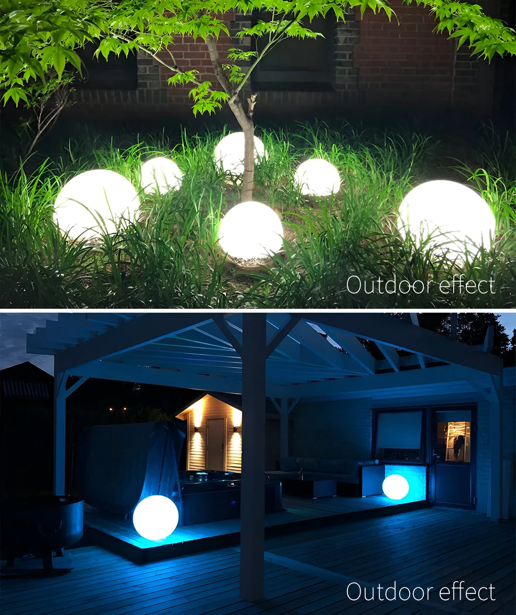 Waterproof LED luminous ball lamp for outdoor garden lighting with remote control