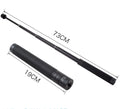 Black retractable aluminium selfie stick with Bluetooth remote and phone mount extended