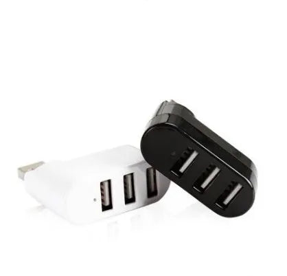 USB 2.0 hub with spinning colour design in black and white options showing multiple ports