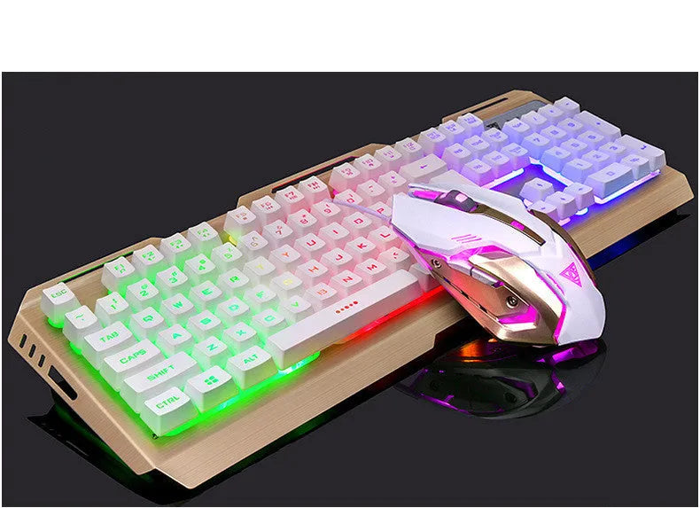 Wired gaming keyboard and mouse set with backlight, USB connection, 46cm length, for notebook and desktop