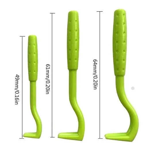 Blue plastic flea tick extractor for removing ticks and fleas from pets, shown on a white background
