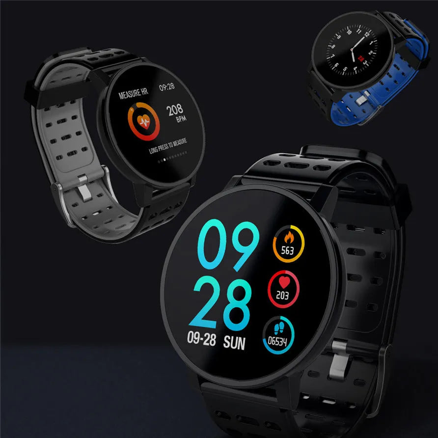 T3 Smart Watch on wrist showing 1.3 inch IPS colour display with heart rate monitoring, soft silicone strap