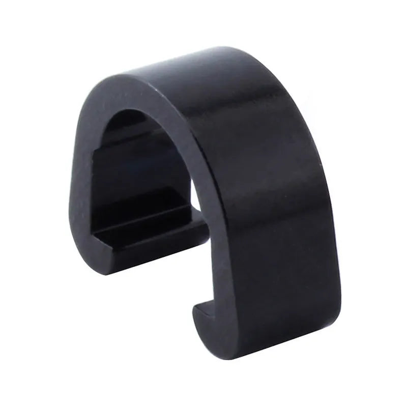 Pack of ten aluminium alloy C-shaped buckles in assorted colours including black, blue, gold, green, pink, purple, red, and silver.