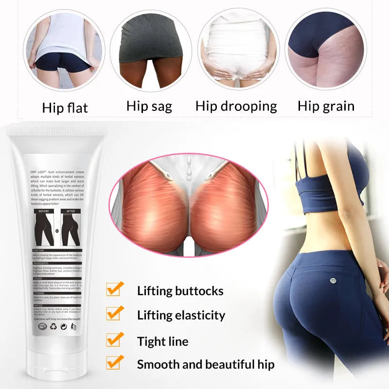 Buttock enhancement cream 100g with plant extracts for lifting and firming sagging buttocks
