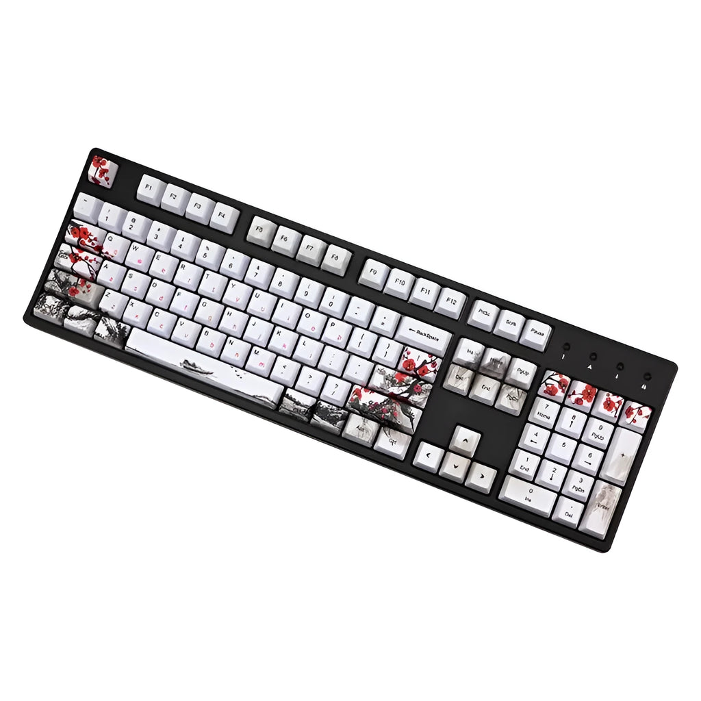 PBT Wangjiang Plum blossom design 109 key keycap set for mechanical keyboards