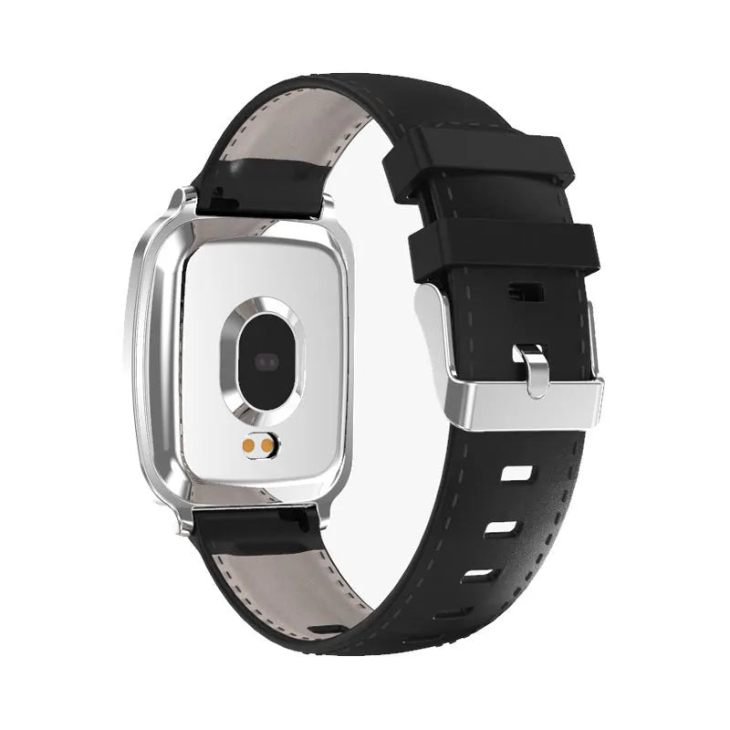 M8 smart fitness bracelet on a wrist showing heart rate data on its 2.5D glass screen.
