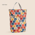 Baby diaper storage bag, 24x20x5cm, cotton waterproof composite fabric, polyester lining, Velcro sealing, animal design