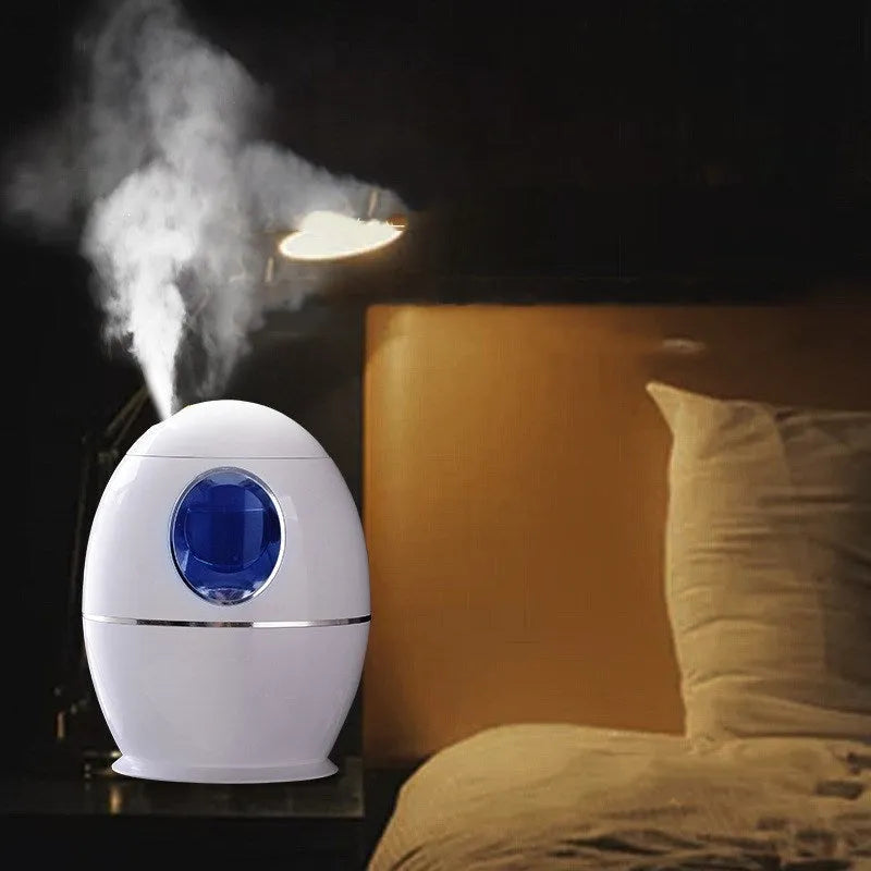 White columnar household air disinfection humidifier with anion function and USB cable.