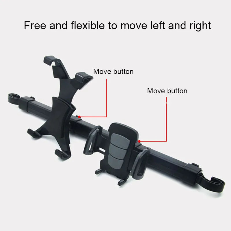 Black ABS plastic PC car back seat bracket for 4-10 inch devices with 360-degree rotation