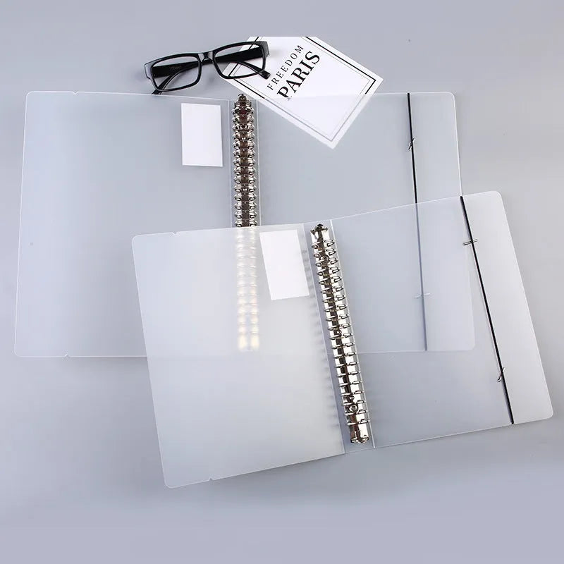 A5 26-hole looped binder notebook with matte PP cover and horizontal line pages