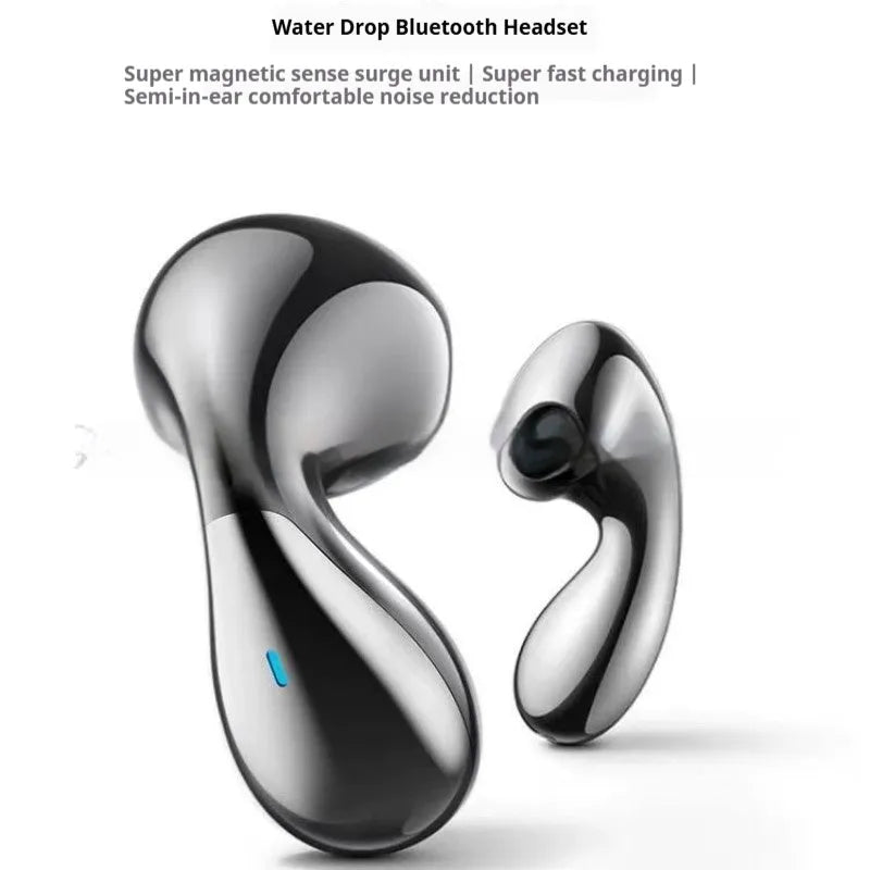 T31 water drop wireless Bluetooth stereo headset with digital display in black or white exquisite gift box