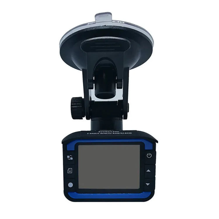 Blue VG3 electronic dog dashcam flow radar detector, 84x45x54mm, 390g, under-rearview-mirror mount