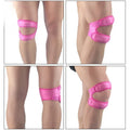 Pair of elastic shock absorption sports leggings or knee pads in a neutral colour.