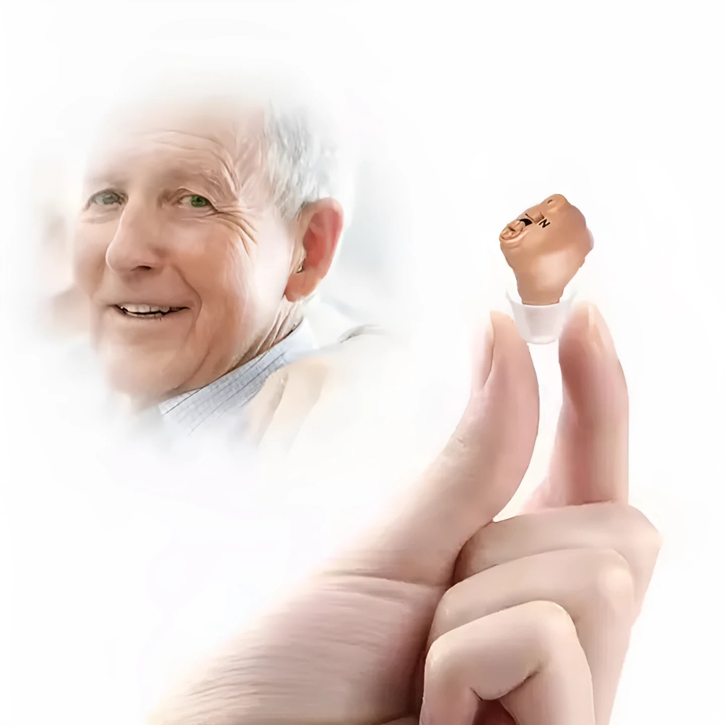 Skin colour G17 ABS intelligent noise reduction hearing aid for elderly with USB charging port visible