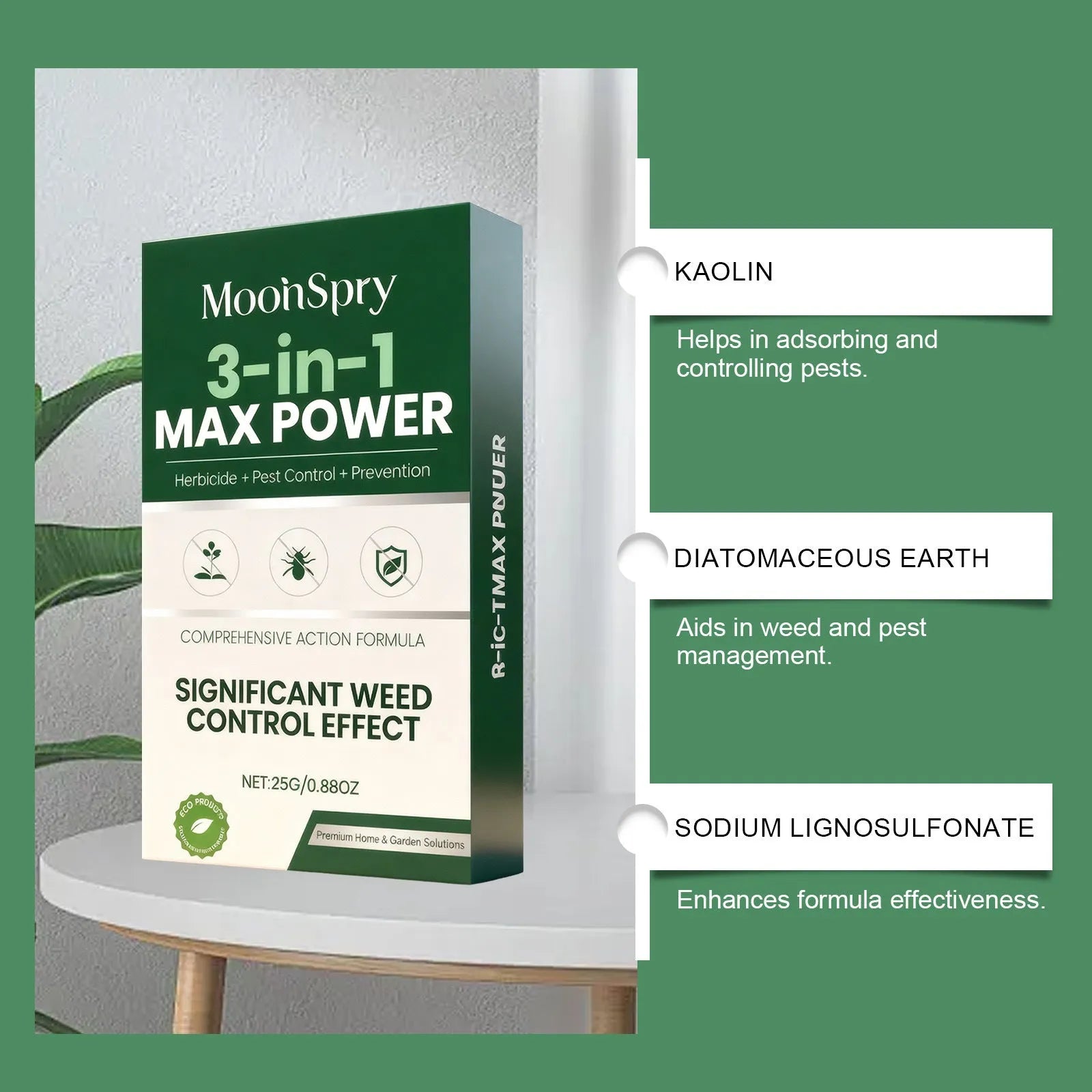 3-In-1 Max Power Herbicide 25g pack with Hexazinone ingredients