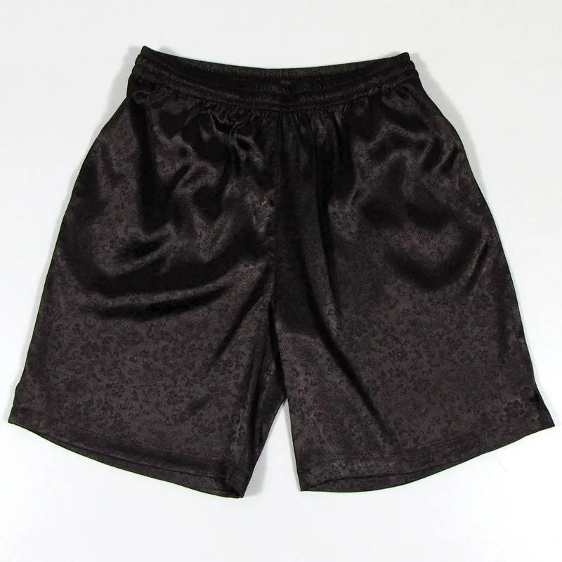 Men's traditional Tang Suit training shorts with elastic drawstring waistband for Tai Chi practice