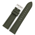 Oxford water-repellent cloth watch strap in black, available in 18mm to 22mm widths with leather fit layer.